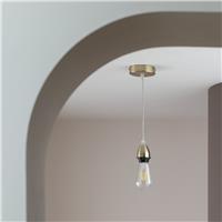 Habitat Metal Pendant Light - Brass