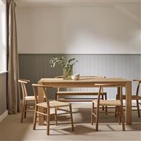 Habitat Alston Oak Dining Table, 1 Bench & 4 Oak Chairs