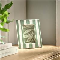 "Habitat Green Stripe Ceramic Picture Frame - 4x6"""