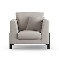 Habitat Aston Fabric Armchair - Stone - Black Leg