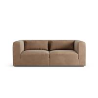 Habitat Lars Velvet 3 Seater Sofa - Latte - Ash Leg