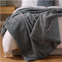 Habitat Faux Fur Textured Throw - Blue - 150x200cm