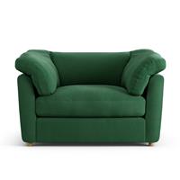 Habitat Wynn Fabric Cuddle Chair - Green - Ash Leg