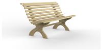 Forest Garden Kuba 3 Seater Wooden Garden Bench - Natural