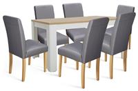 Argos Home Preston Grey Dining Table & 6 Grey Chairs