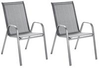 Argos Home Sicily Set of 2 Stacking Garden Chairs - Grey