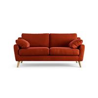 Habitat Ivor Velvet 3 Seater Sofa - Orange - Ash Leg