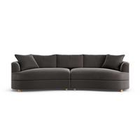 Habitat Sacha Velvet 4 Seater Sofa - Slate Grey - Ash Leg