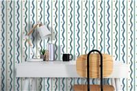 Arthouse Esselle Squiggle Stripe Wallpaper - Blue & Green