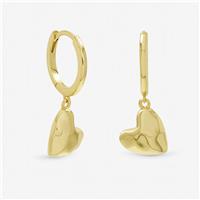 Inicio Gold Plated Molton Heart Huggies In Gift Pouch