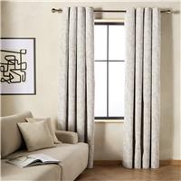 Habitat Leaf Blackout Eyelet Curtain - Grey - 137x117cm