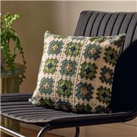 Argos Home Crochet Cushion - Green - 43x43cm