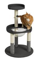 4 Pillar Grey Cat Scratch Jute Post with Plastic Bed