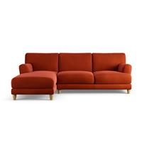Habitat Askem Velvet Left Hand Corner Sofa - Burnt Orange