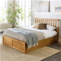 Aspire Atlantic Superking End Lift Ottoman Bed - Light Wood