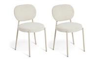 Habitat Orson Pair of Boucle Dining Chairs - White