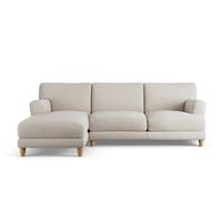 Habitat Askem Fabric Left Hand Corner Sofa - Natural-Ash Leg