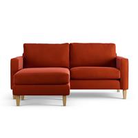 Habitat Flint Velvet Reversible Corner Sofa - Burnt Orange