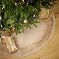 Habitat Taupe Velvet and Faux Fur Christmas Tree Skirt