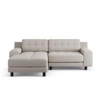Habitat Hendricks Left Hand Corner Sofa - Stone - Black Leg