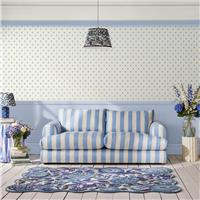 Cath Kidston Button Spot Blue Wallpaper