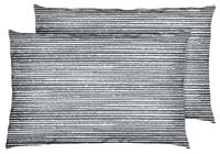 Habitat Stockholm Stripe Print Standard Pillowcase Pair-Grey