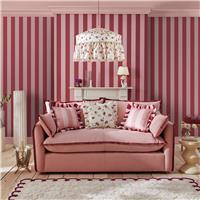 Cath Kidston Canopy Stripe Home Wallpaper - Pink and Red