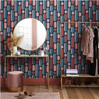 Envy Morse Coral Dot Dash Wallpaper - Navy Blue