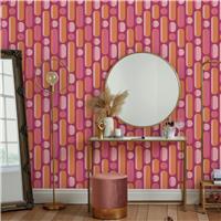 Envy Morse Dot Dash Wallpaper - Pink and Orange