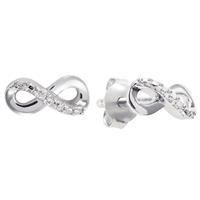 Revere Sterling Silver 0.02ct tw Diamond Infinity Studs