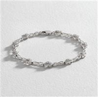 Revere Sterling Silver 0.05ct tw Diamond Heart Bracelet
