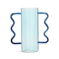 Habitat Wiggle Handled Glass Vase - Blue