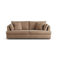 Habitat Holmfirth Velvet 3 Seater Sofa - Latte