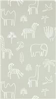 Harlequin Kids Funky Jungle Stone Grey Wallpaper