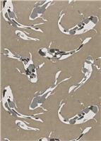 Harlequin Koi Metal Brown Wallpaper