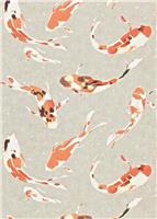 Harlequin Koi Paprika Cream Wallpaper