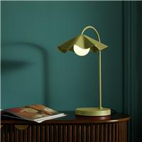 Habitat Yuno Pleat Metal Table Lamp - Olive