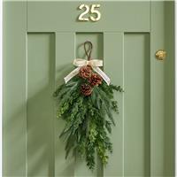 Habitat Pinecone and Cedar with Bow Christmas Swag