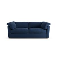 Habitat Wynn Fabric 3 Seater Sofa - Navy Blue - Ash Leg