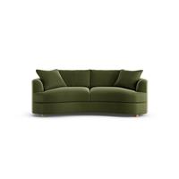 Habitat Sacha Velvet 3 Seater Sofa - Moss Green - Ash Leg