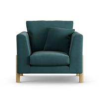 Habitat Aston Fabric Armchair - Teal - Ash Leg
