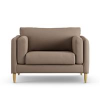 Habitat Newington Fabric Cuddle Chair - Biscuit - Ash Leg