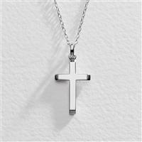 Revere Sterling Silver Plain Cross Pendant Necklace