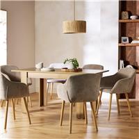 Argos Home Miami Extending Dining Table & 6 Natural Chairs
