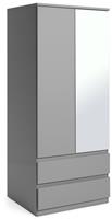 Argos Home Jenson 2 Door 2 Drawer Mirror Wardrobe-Gloss Grey