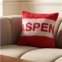Habitat Faux Mohair Cushion - Red - 43x43cm