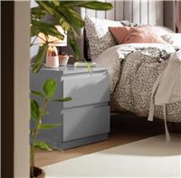 Argos Home Jenson 2 Drawer Bedside Table - Gloss Grey