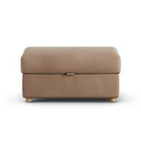 Habitat Holmfirth Velvet Footstool - Latte
