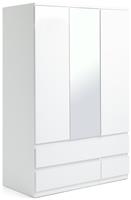 Argos Home Jenson 3 Door 4 Drawer Mirror Wardrobe - White
