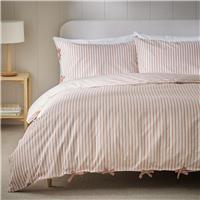 Habitat Textured Stripe with Ties Rust Bedding Set-Superking